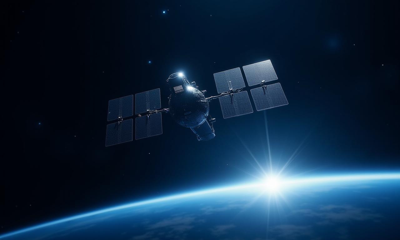 Advanced orbital satellite infrastructure over earth